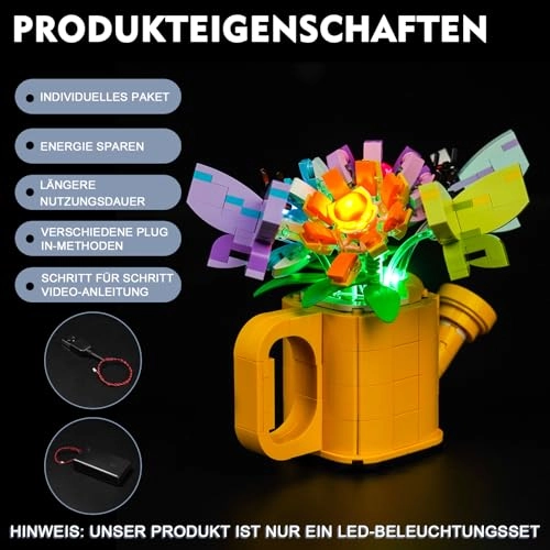 31149 Flowers in Watering Can - USB Battery 5V