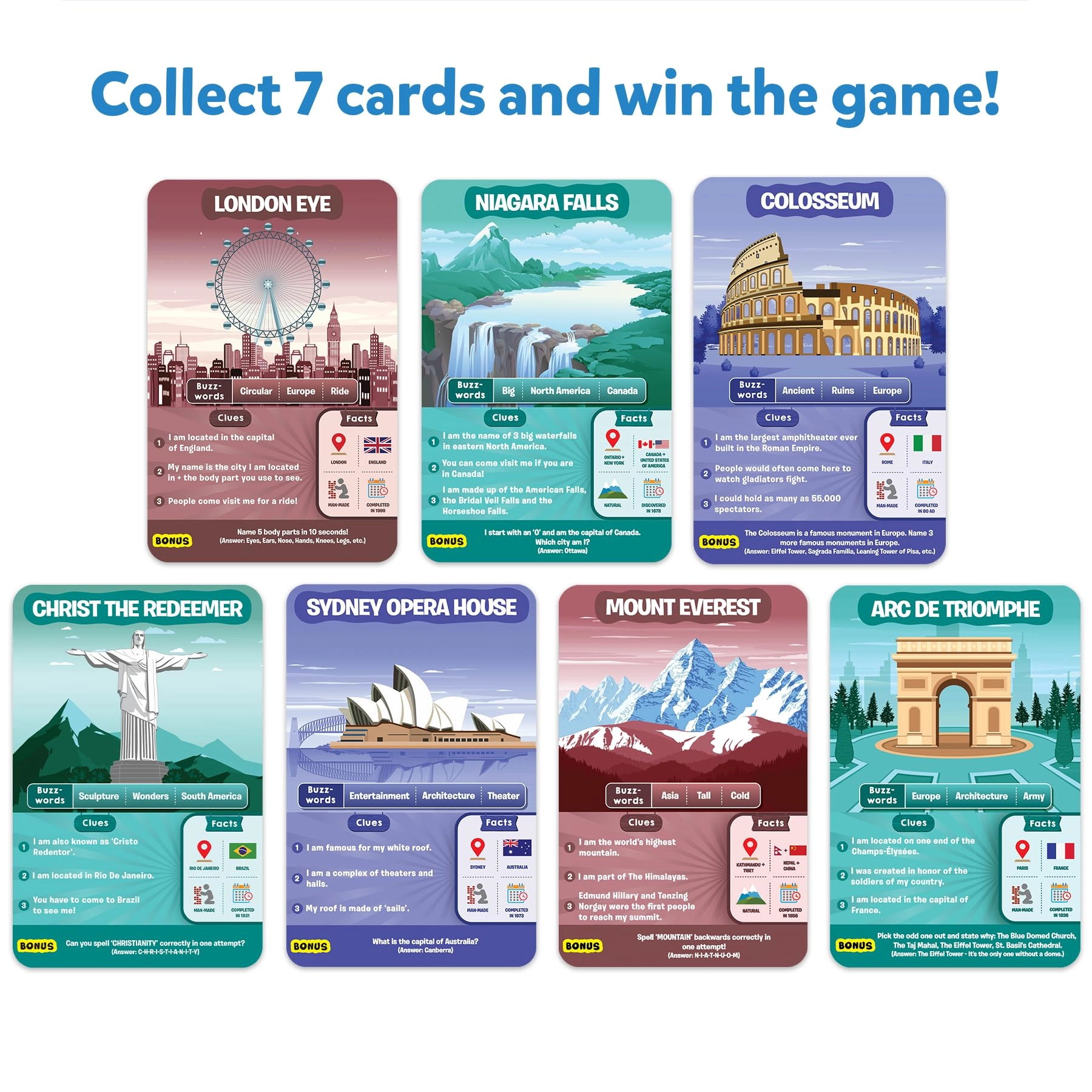 Guess in 10 Legendary Landmarks - Card Game