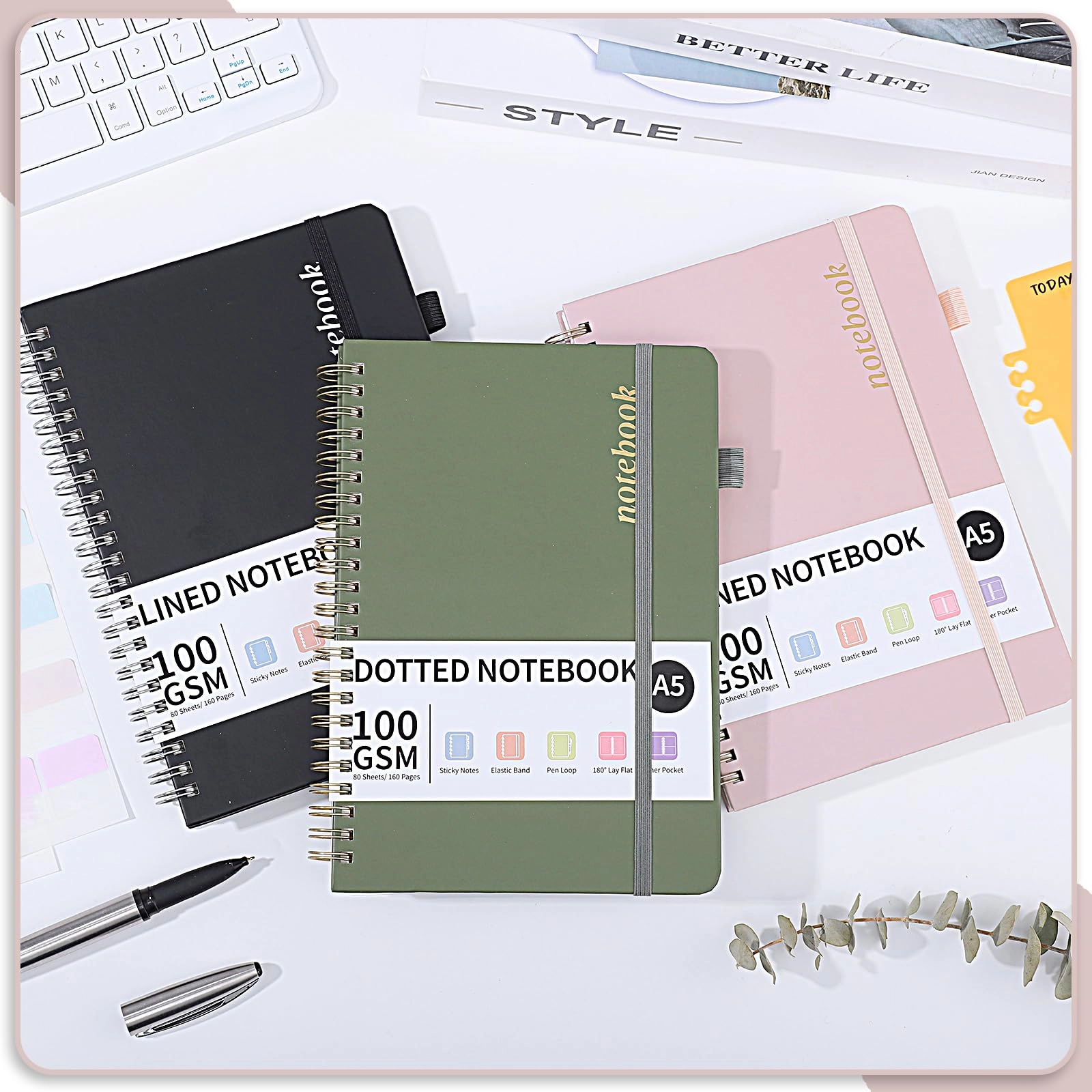 Notebook A5 Spiral - Lined 80 Sheets