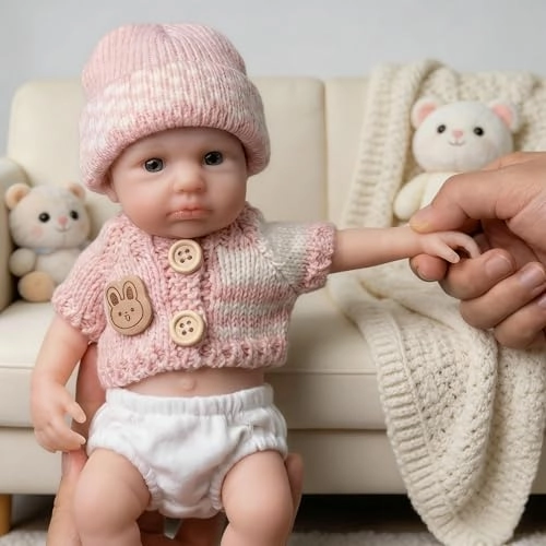 Loulou Awake Reborn Baby Doll - 8 inch Silicone Girl Ages 3+