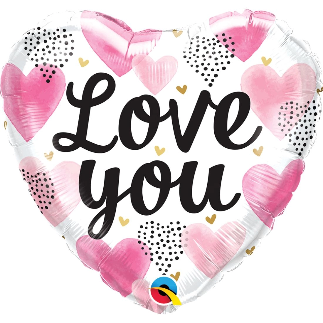 Party Zone Love You Watercolour Hearts Foil Balloon