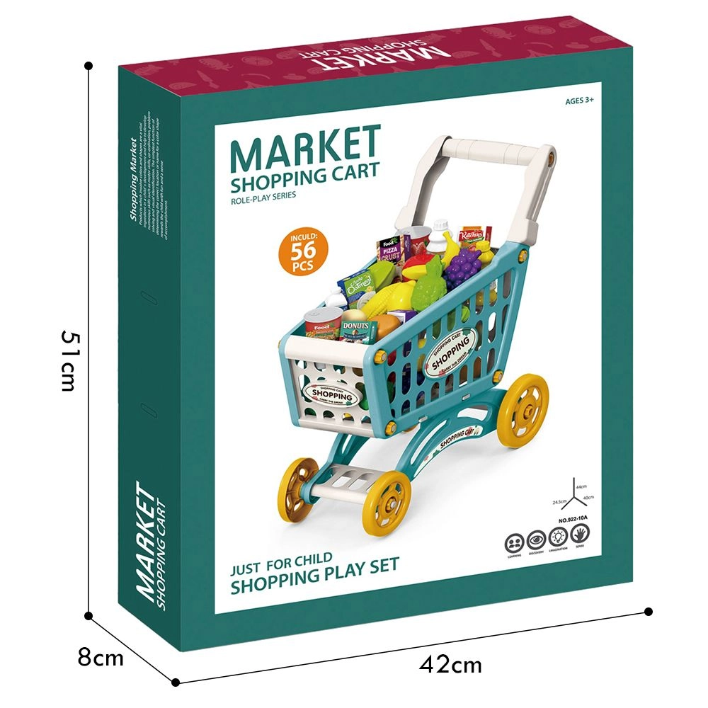 Eazy Kids Role Play Market Shopping Cart - 56 pcs (SAB-LS_DIYSC_BU)