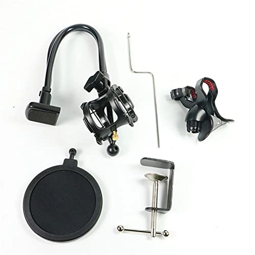 Mic Stand + Mic Clip Holder + Table Mounting Clamp + Pop Filter