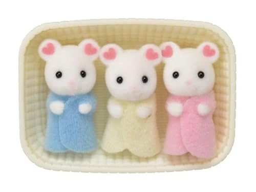 Marshmallow Mouse Triplets - Mary + Elizabeth + Edward (5337) 4 pcs