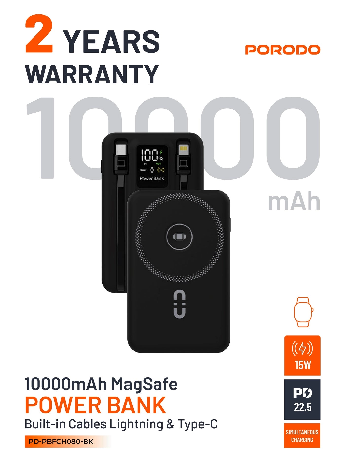 PD-PBFCH080-BK - MagSafe 10000mAh 22.5W