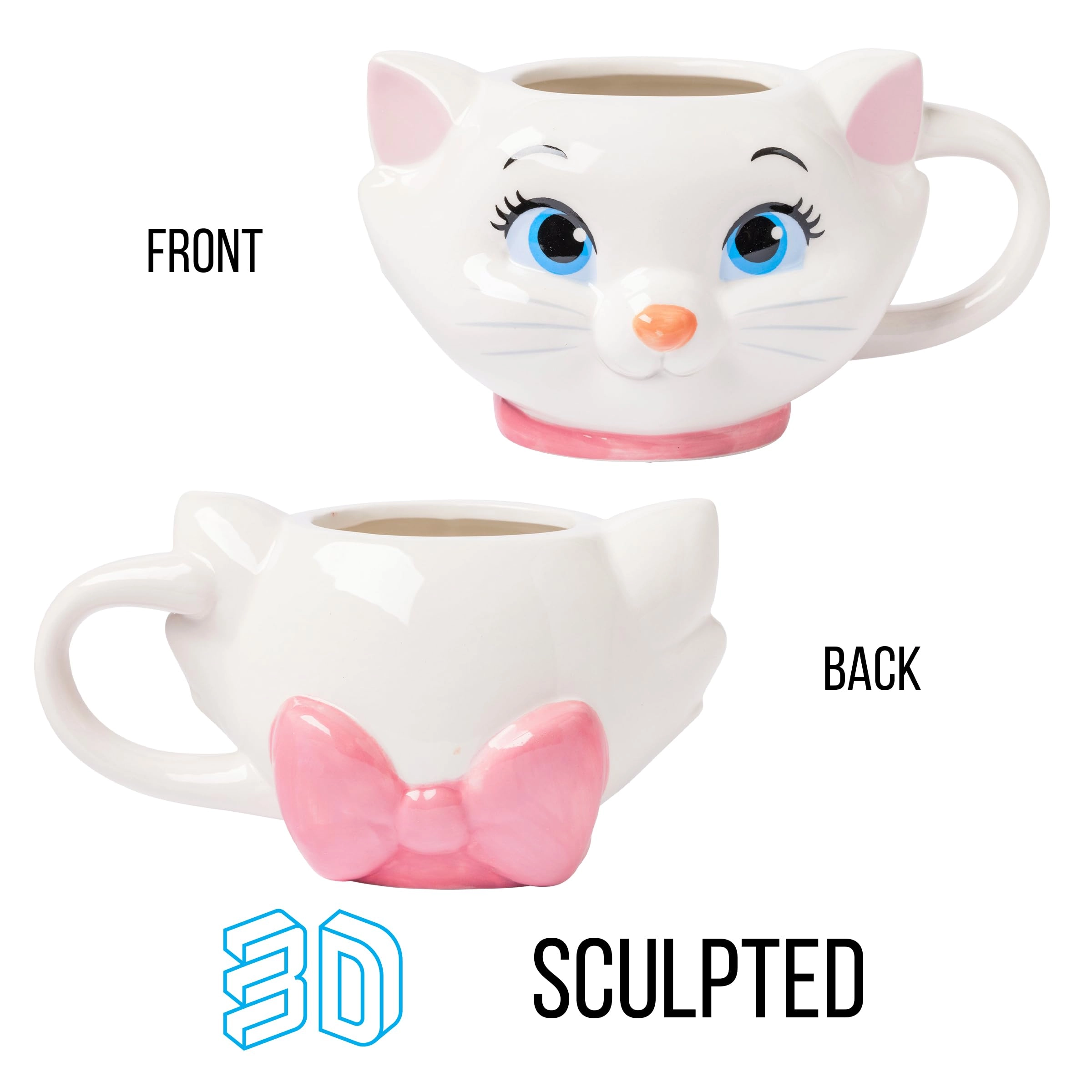 Disney Aristocats Marie Face Ceramic 3D Sculpted Mug