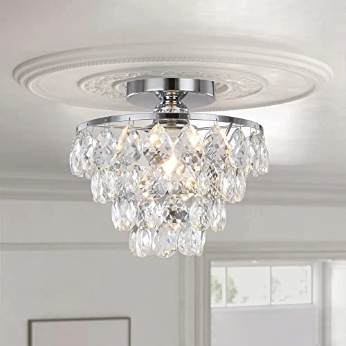 Mini Small Crystal Ceiling Lamp - Dimmable
