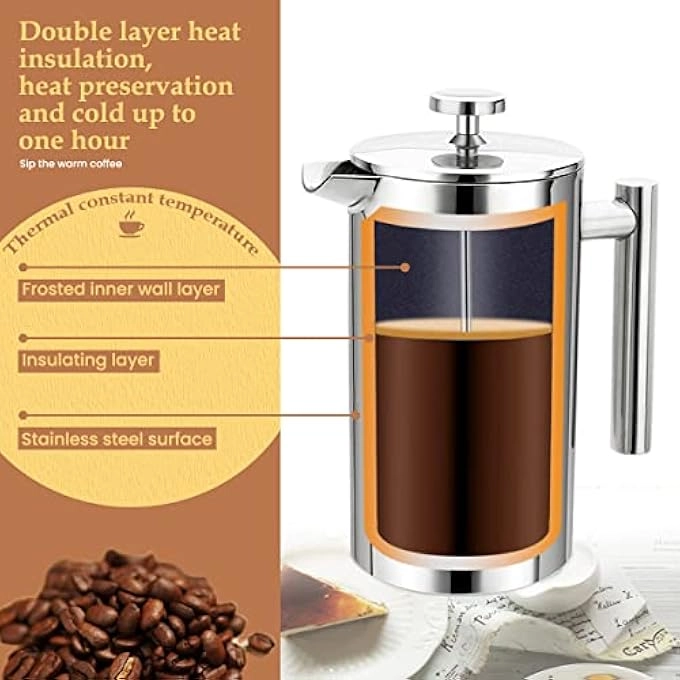 French Press - 800Ml 4-Level Filtration