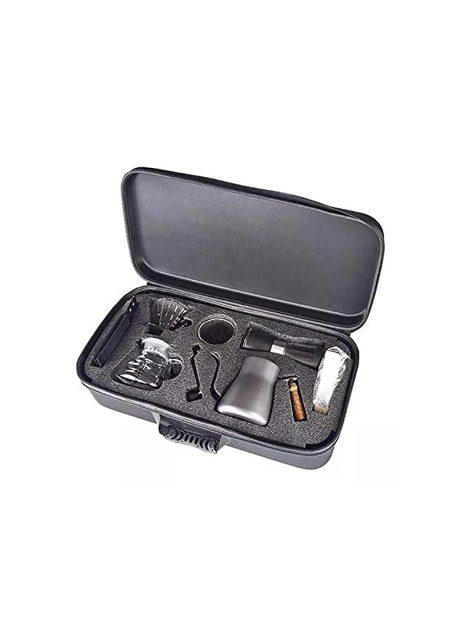 IAF Gooseneck Kettle + Filter papers + Weighing Scale + Glass Server + Glass Dripper + Manual Grinder - 1 Liter