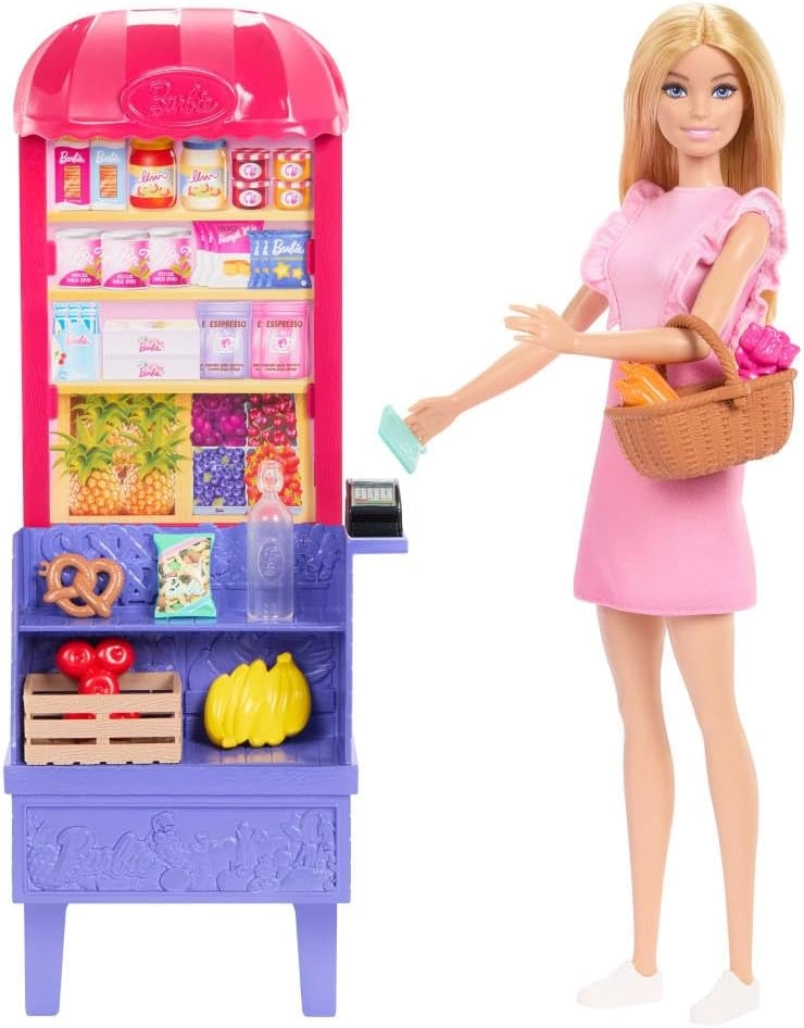 Malibu Fashion Doll + Teresa Fashion Doll + Market Playset - 11 Accessories Ages 3+
