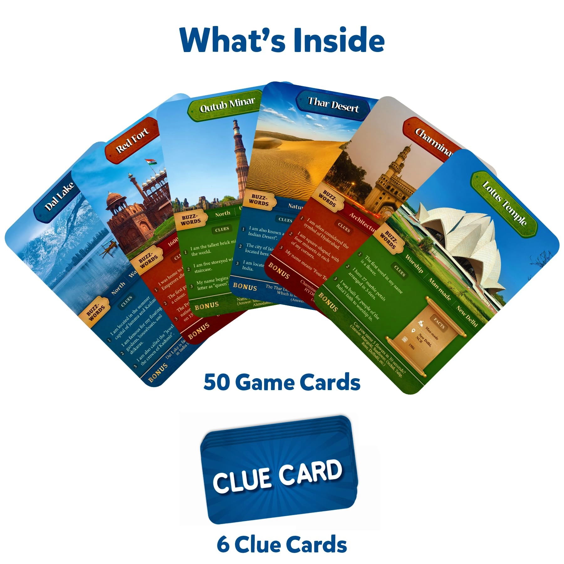 Guess in 10 Wonders of India - Card Game