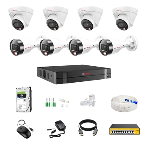 illumax Dual Light Dome IP Camera + Bullet IP Camera + NVR - 8 channels + Hard Disk + POE Switch + CAT6 Cable