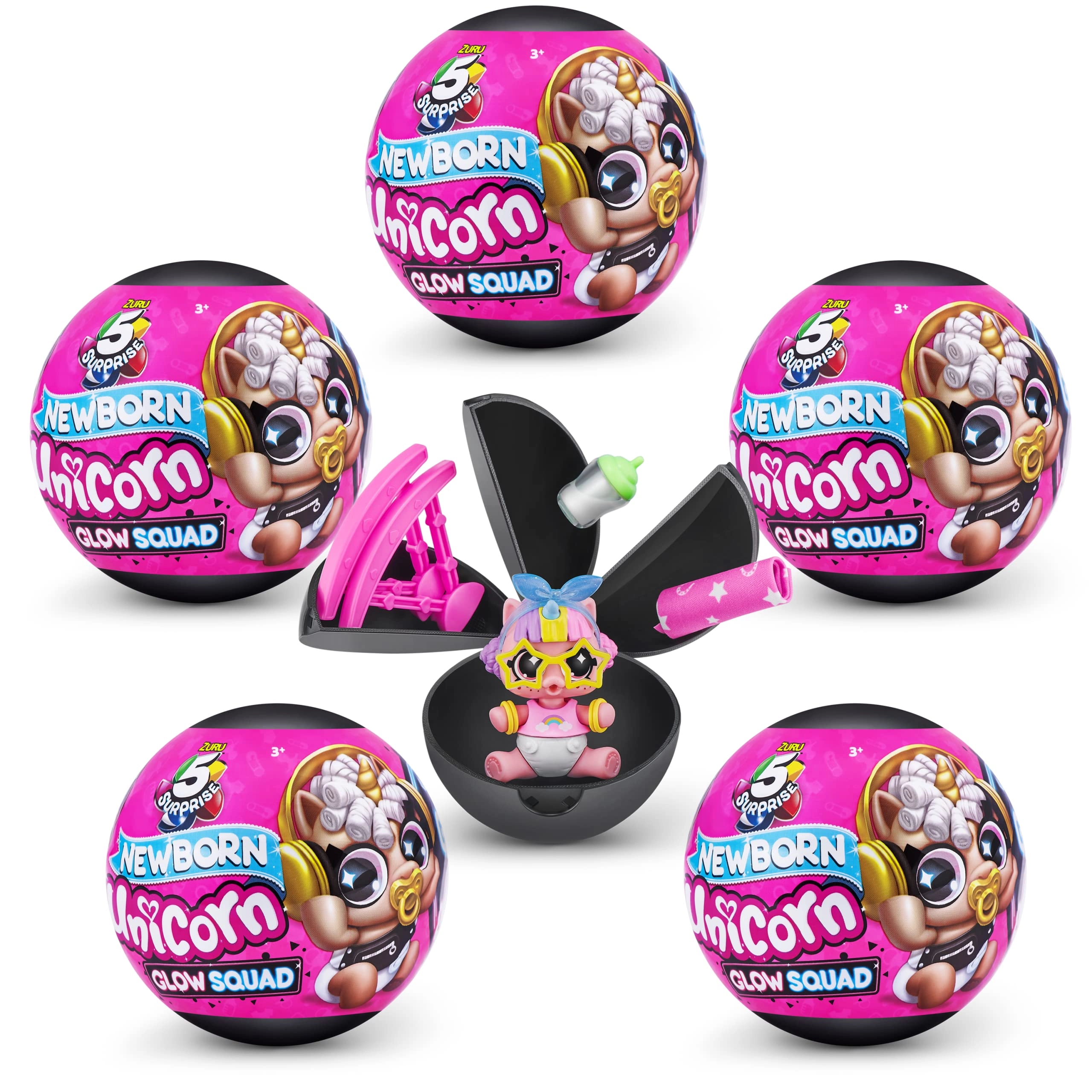 ZURU Unicorn - Fantasy - Unicorn Squad Series 6 Newborn Unicorn Glow Squad - 36.0 yr(s) 5 piece(s) (77339)
