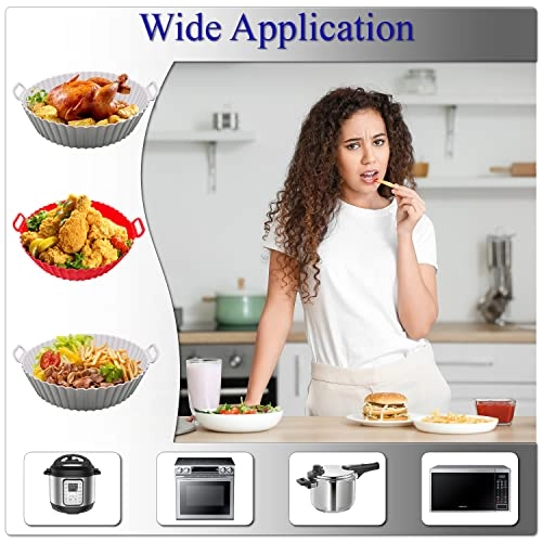 Air Fryer Silicone Liner - 2Pcs Silicone + Mitten - 1Pc + Magnetic Time Chart - 1Pc