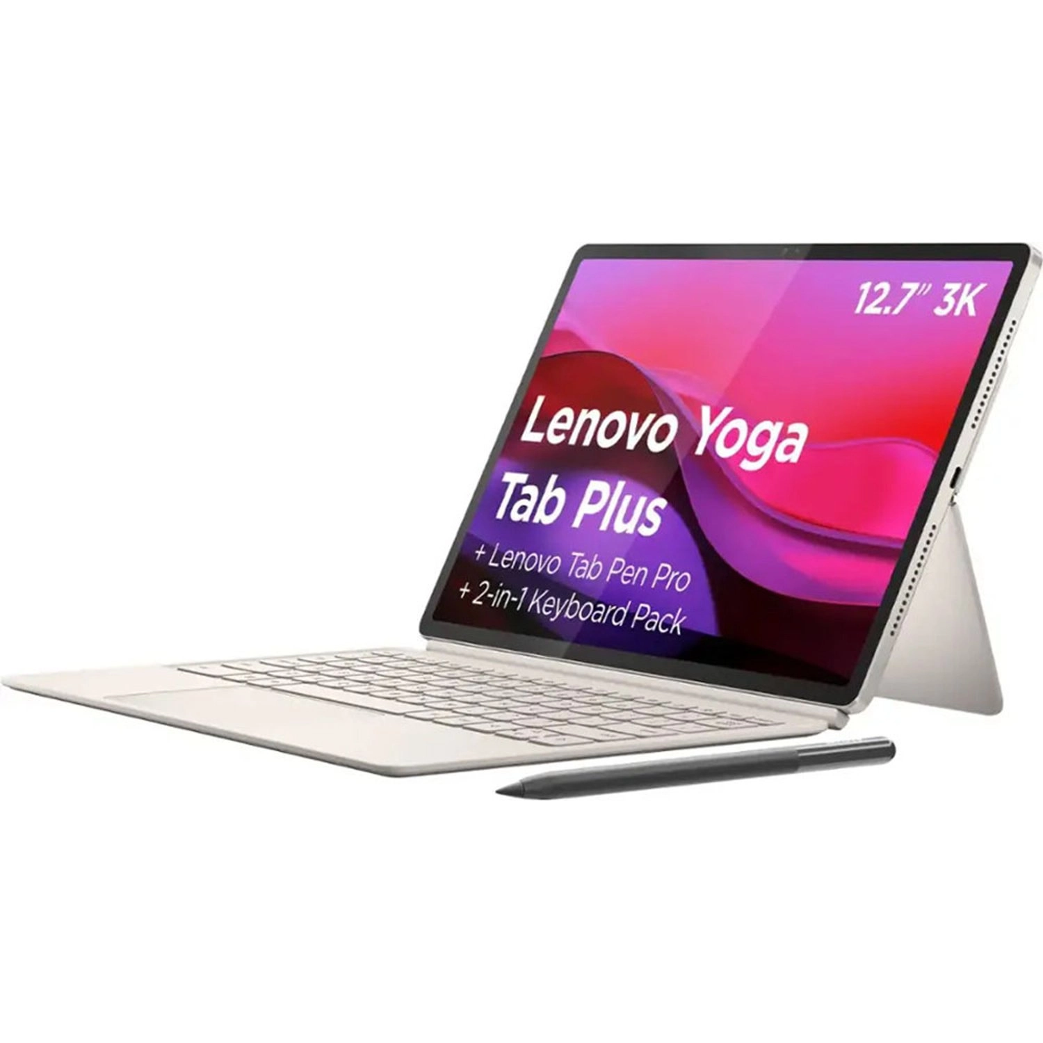 Yoga Tab Plus - 256GB 12.7" + 2-in-1 Keyboard Pack + Tab Pen Pro + LT310 Yoga True Wireless Earbuds