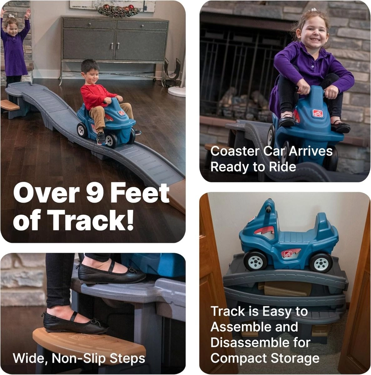 Up And Down Roller Coaster - 9 Feet of Track Gray