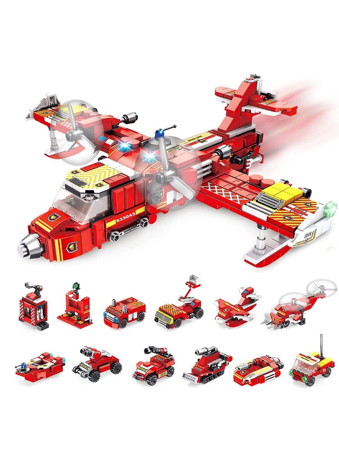 SOLARAE City Fire Plane - 12-in-1 Playset