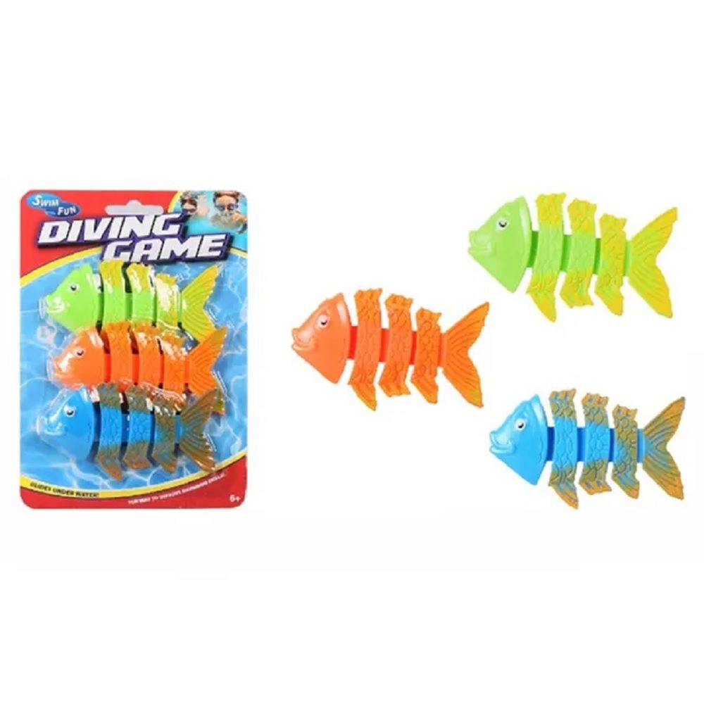 Diving Fish Ring Toys - 3pcs Multi Colour 3 +
