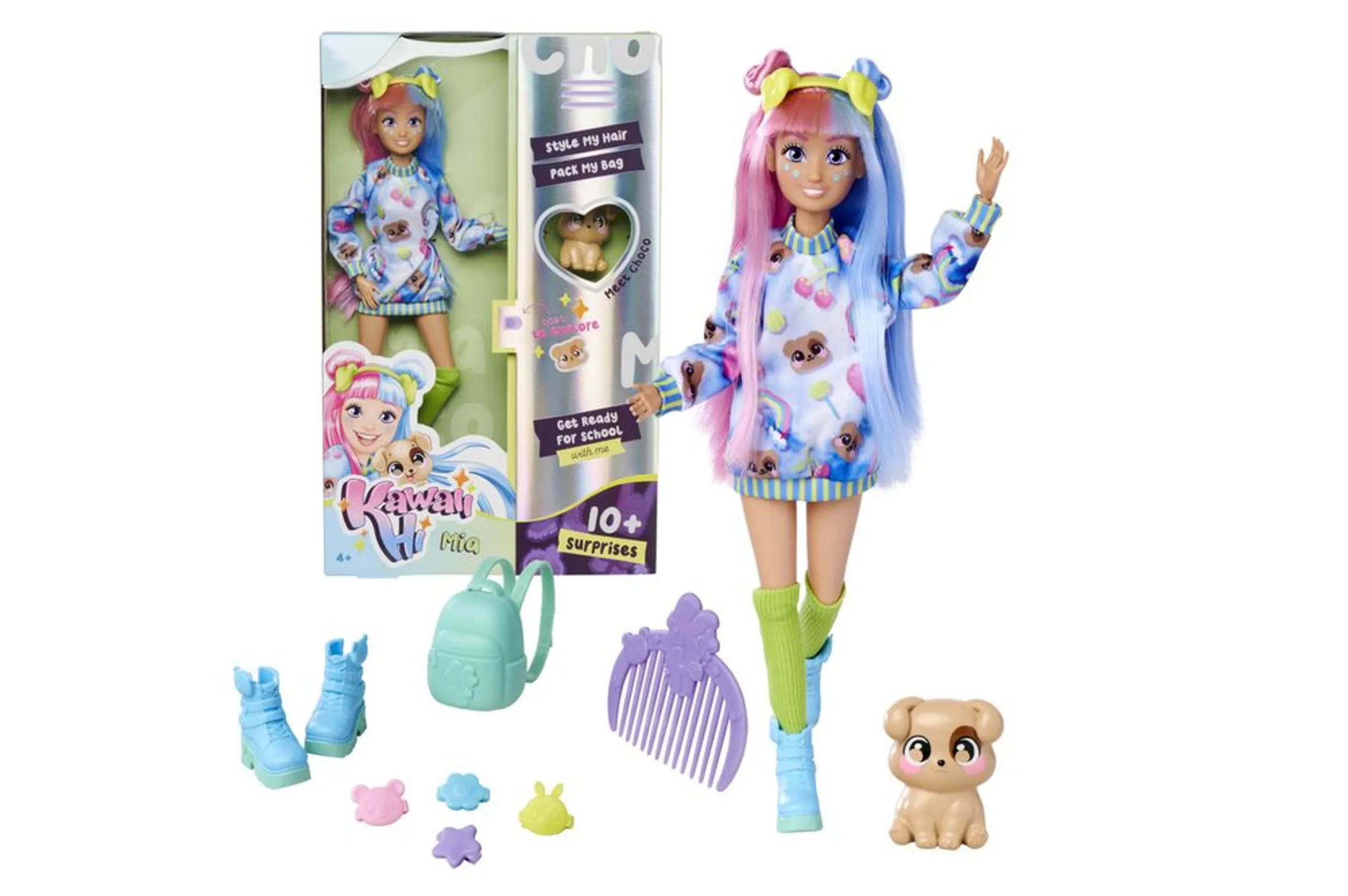 Mia Dressing Doll - 26 cm Pink and blue Ages 4+