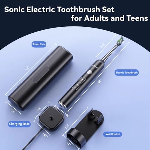WS-7008 - Sonic Electric Toothbrush 40,000 times per minute 8 Brush Heads White