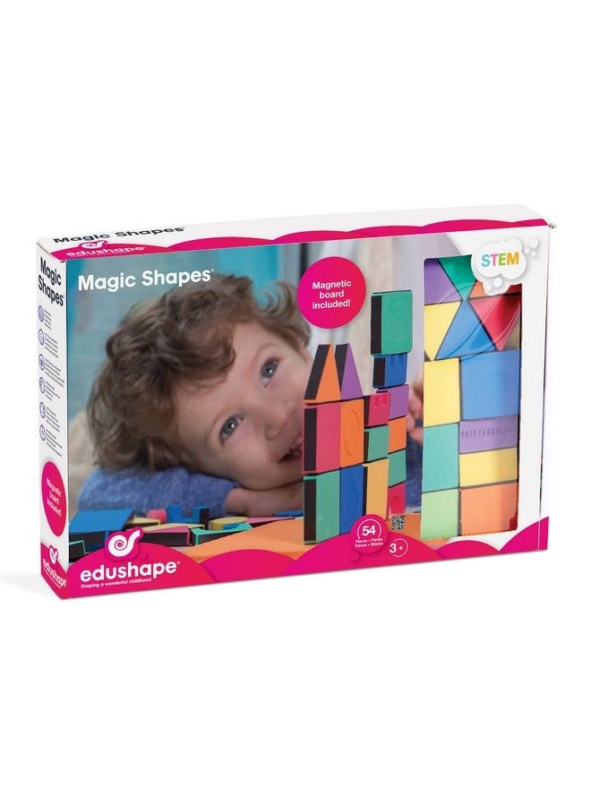 Edushape Magnetic Shapes Soft Baby Blocks - 54 pieces