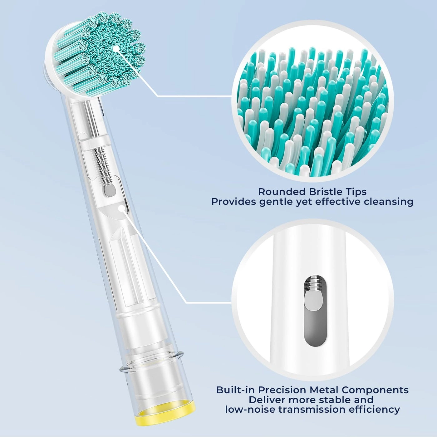 Sensitive Gum Care Replacement Toothbrush Heads - Compatible with Oral B 8 Pack Soft Bristles