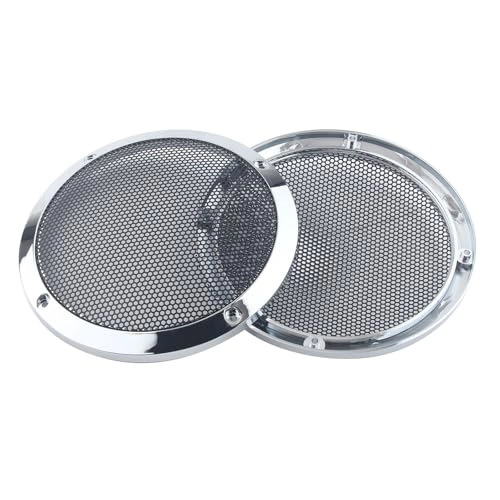 Saddlebag Lid Speaker Grill Cover - Chrome & Black Plastic + steel