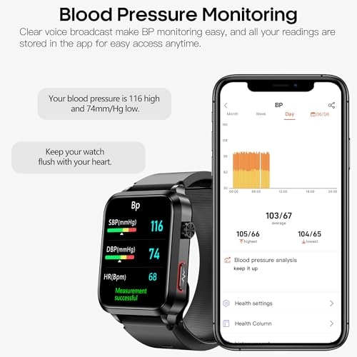 BP1 - 1.92" IPS Color Screen Air Bag Air Cuff 24/7 Heart Rate