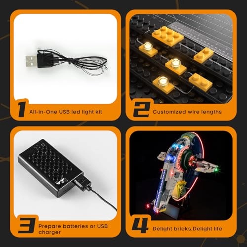 Light Set for LEGO 75409 Jango-Fetts Starship Firespray - Plastic 1