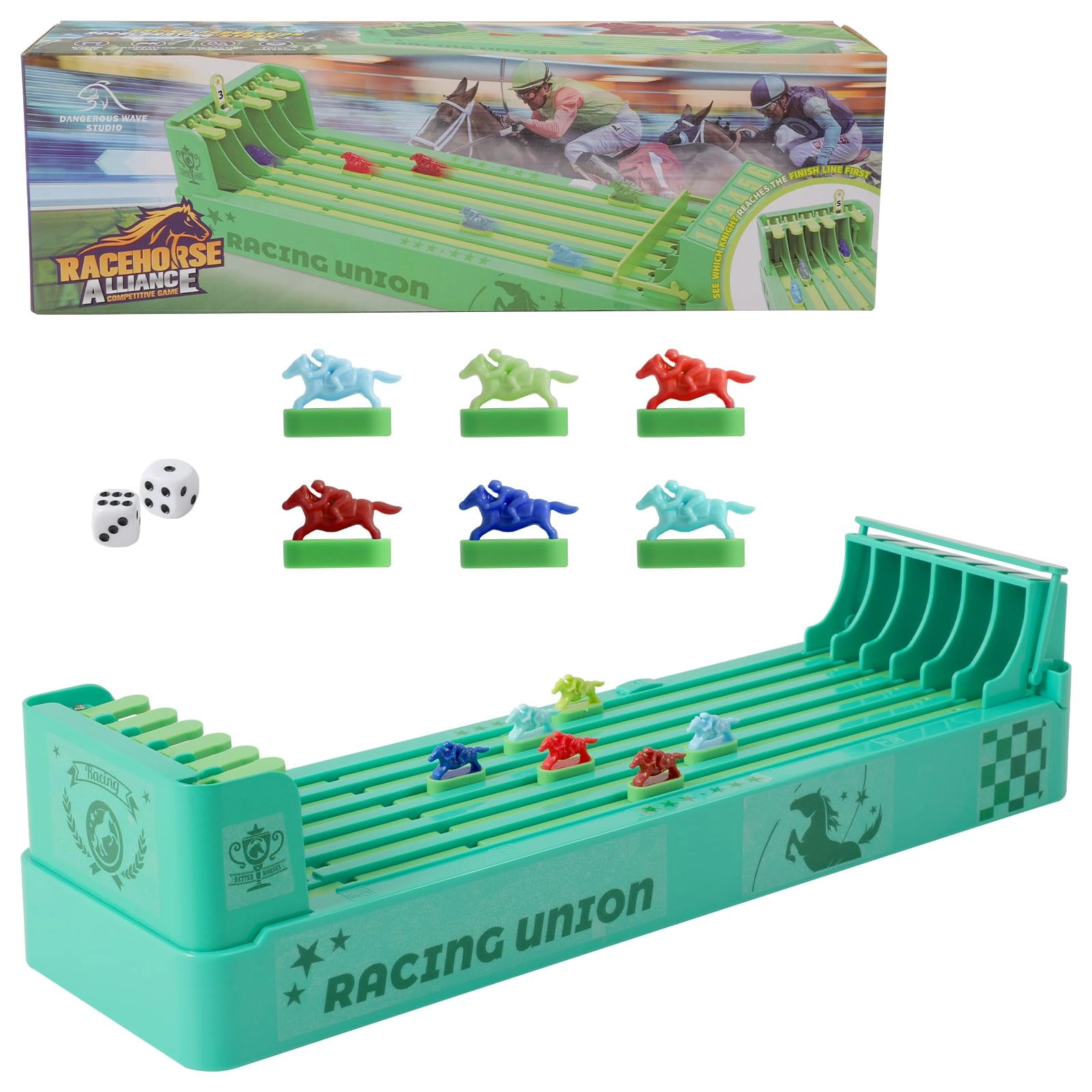 hooyiyuux Horse Racing Game - Electric 6 Horses 2 Dice