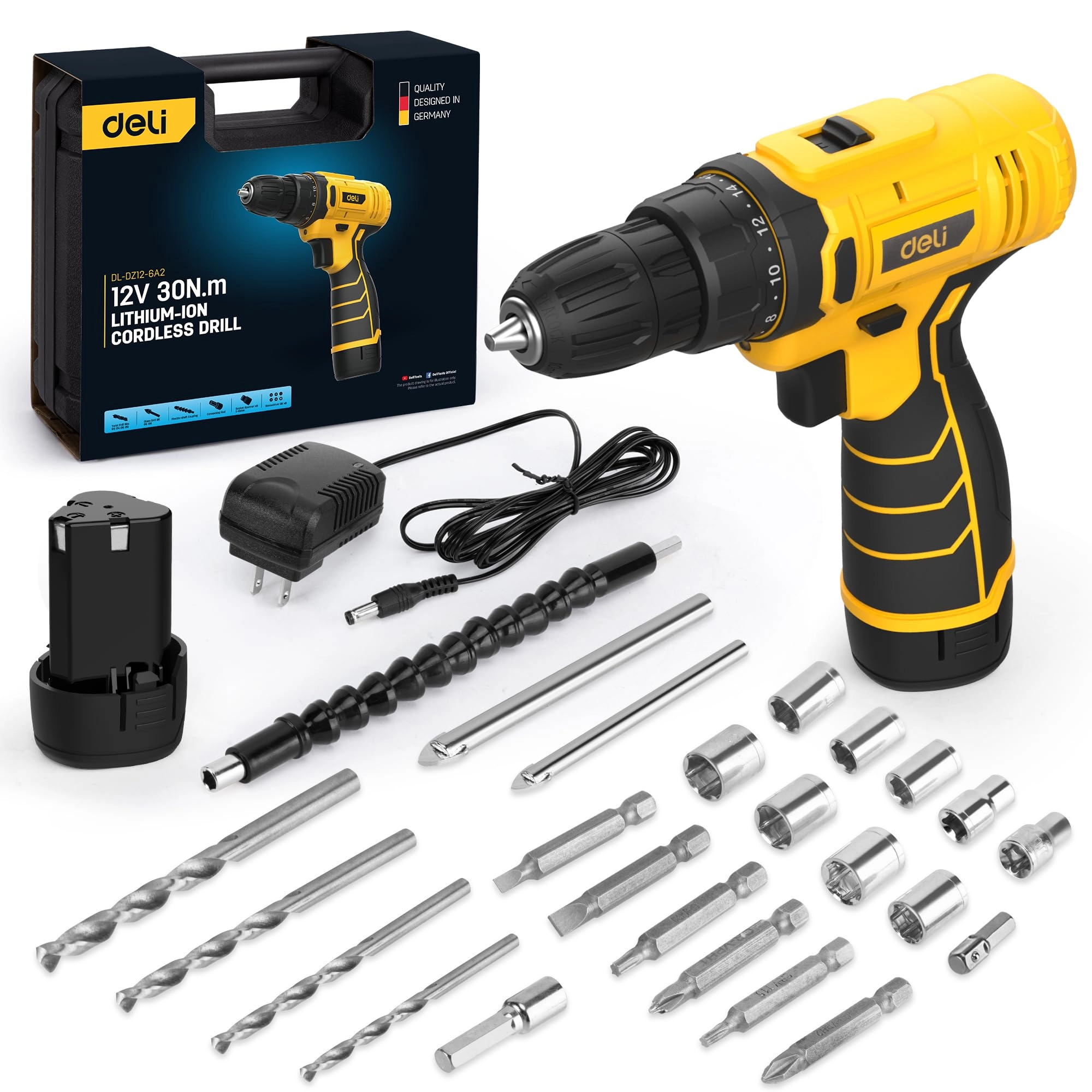Deli Cordless Drill - 2.0Ah