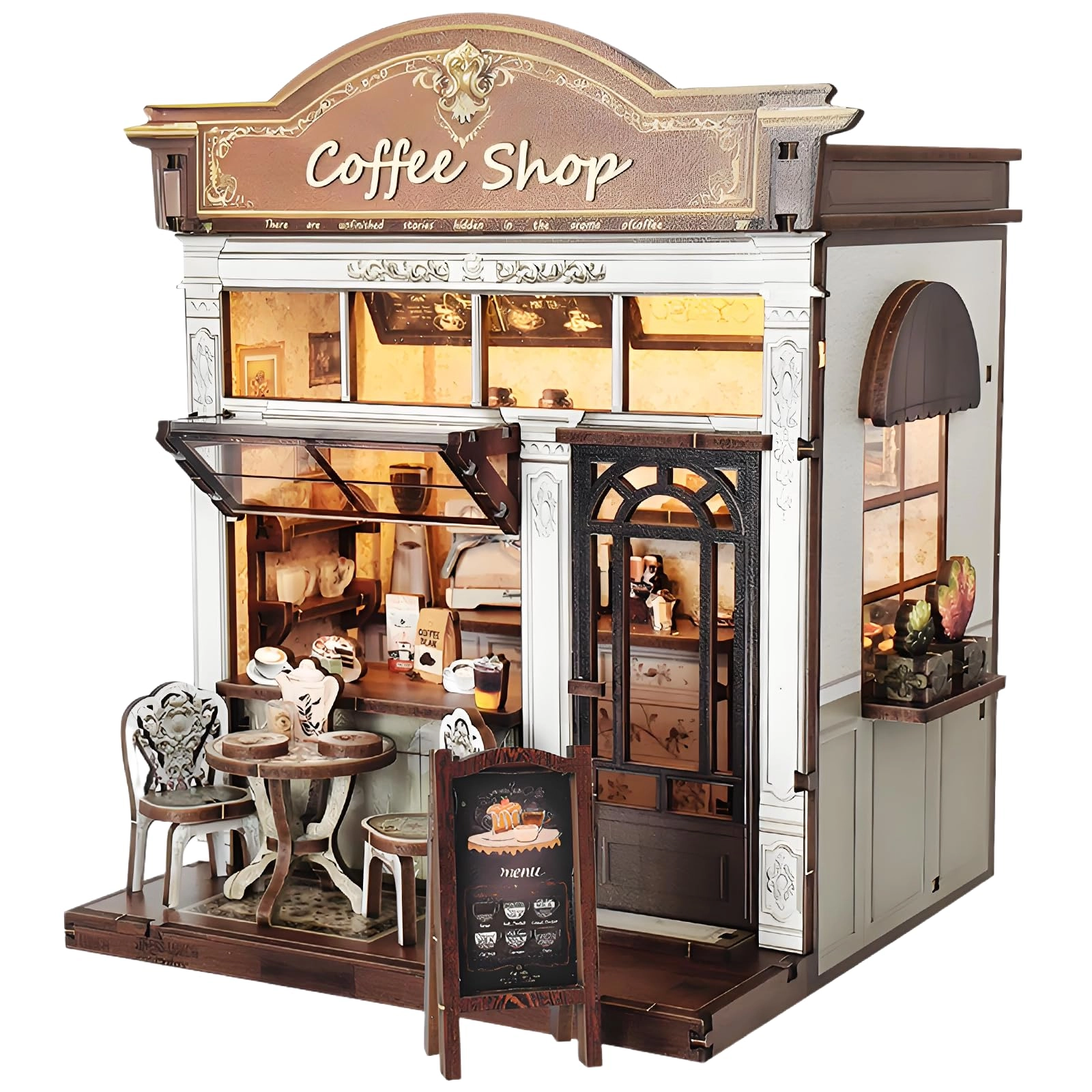 ANTREATU Coffee Shop Book Nook Kit - Retro Coffee Shop