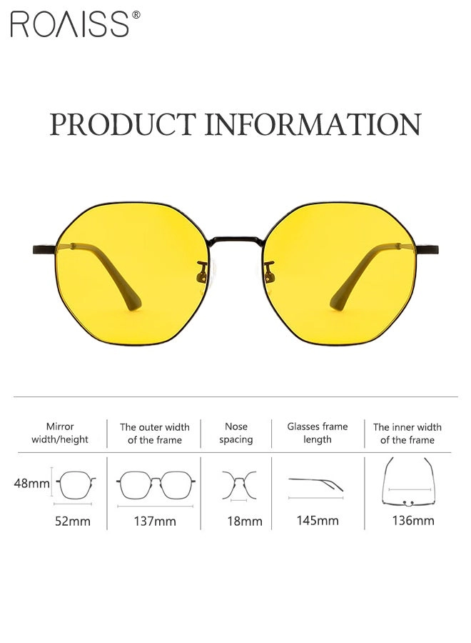 Polygonal Night Vision Sunglasses - 52mm Yellow