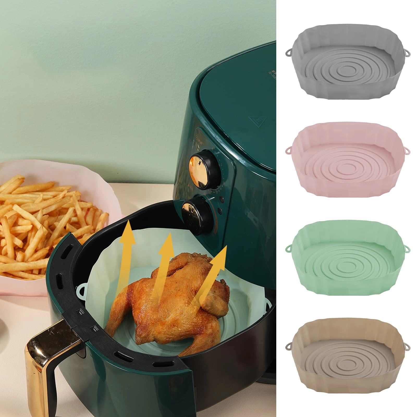 MingQiEven Air fryer silicone pad - Silicone 4 pcs
