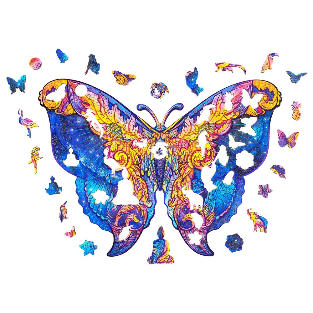 Intergalaxy Butterfly Wooden Puzzle (4107390-BUTTERFLY_M) - 199 pcs