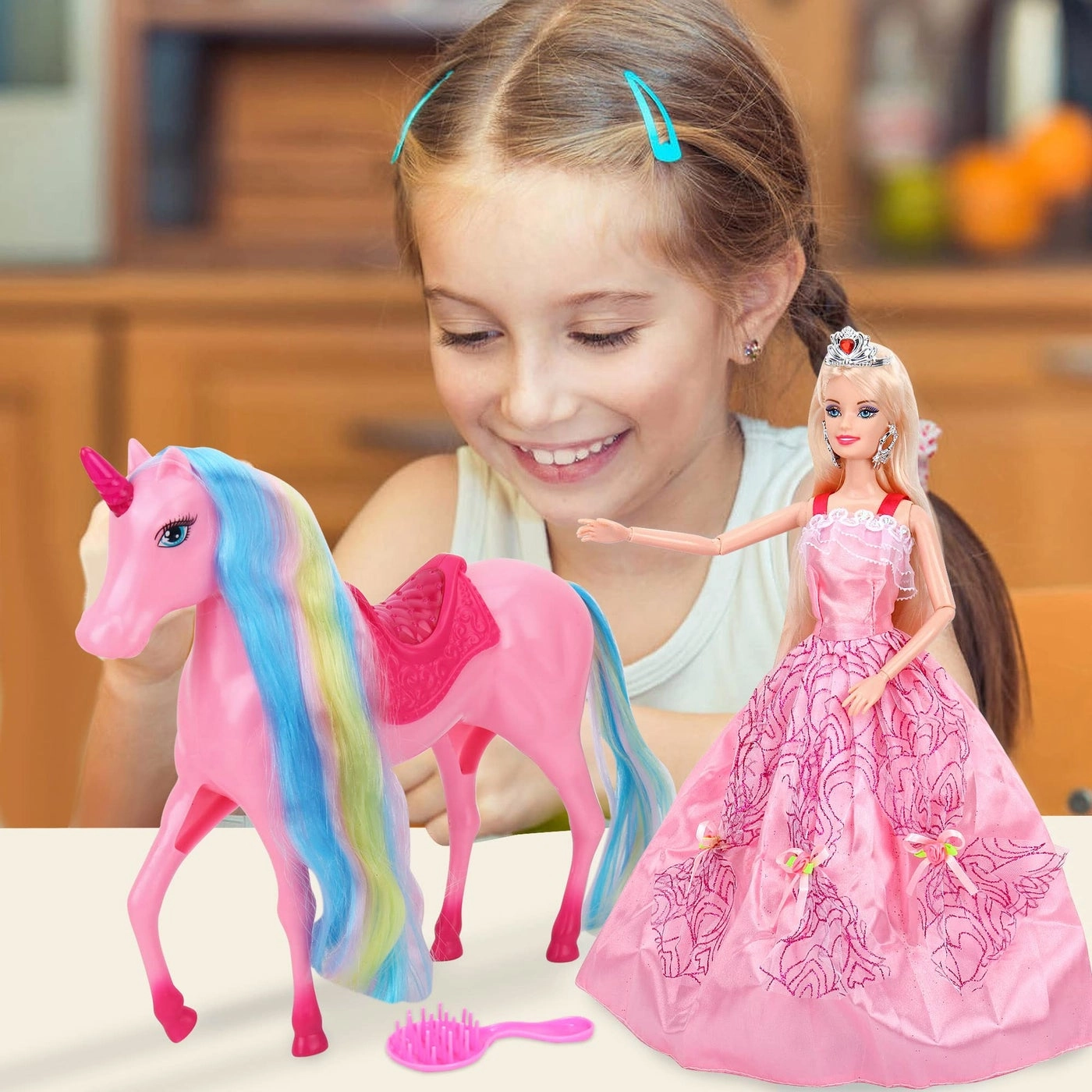 Unicorn Princess Doll - Magical Light Mane and Tail Set