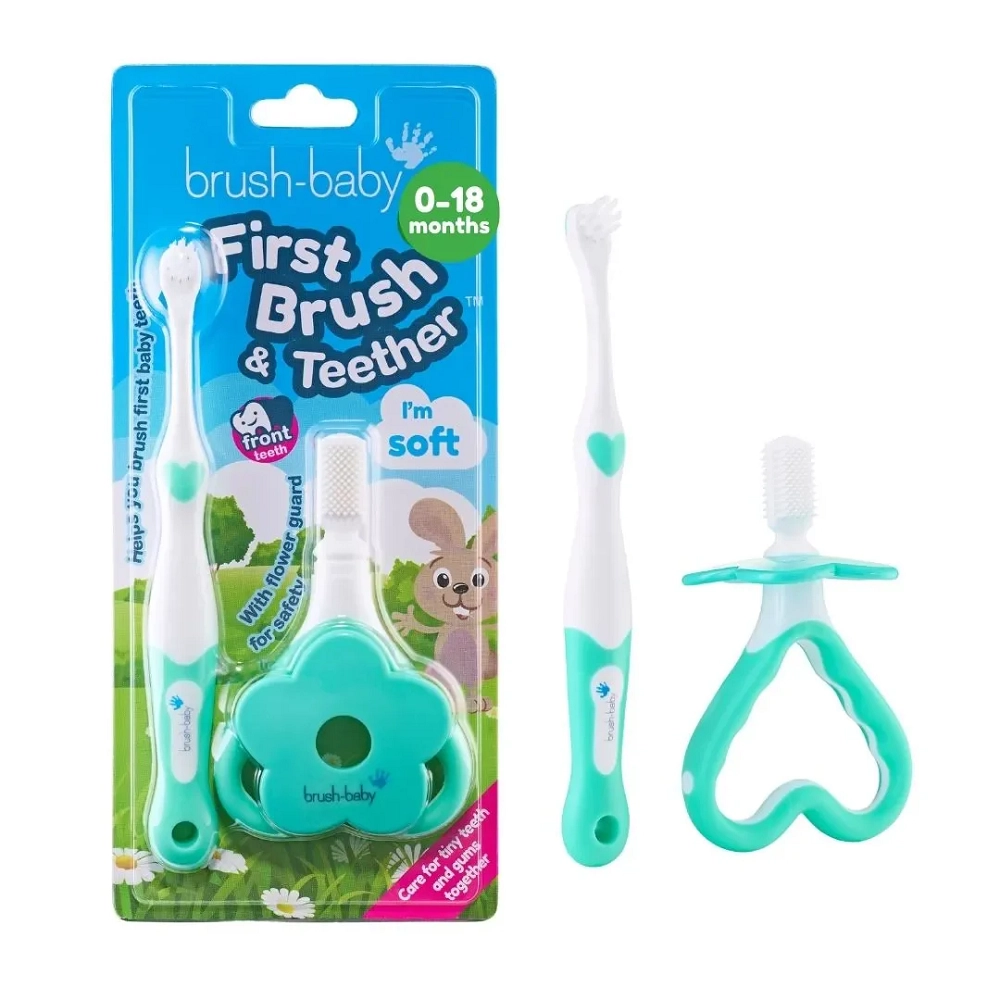 BrushBaby FirstBrush - Blue + Teether