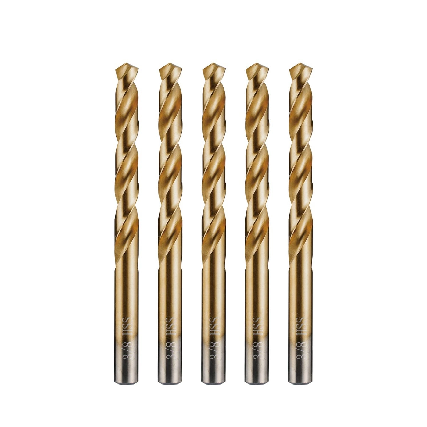 amoolo Titanium Drill Bits - 5pcs 4341 HSS 3/8 (Dia 9.26mm)