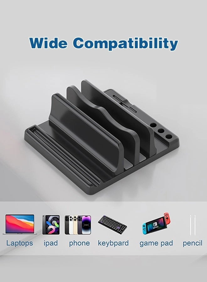 Vertical Laptop Stand - Adjustable ABS Plastic 4 in 1