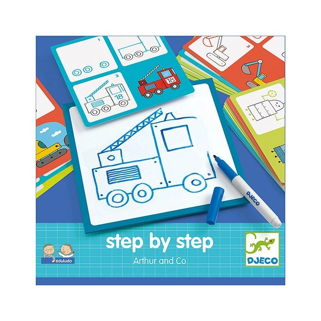 Step By Step Drawing - Arthur and Co - 1 erasable drawing board dry wipe pen