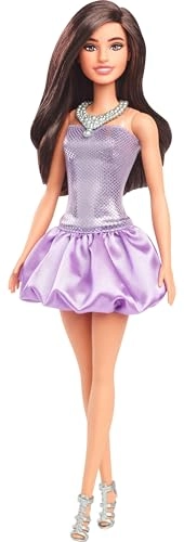 Barbie Fashionistas - 30 cm Brown Hair Purple Bubble Dress Ages 3+