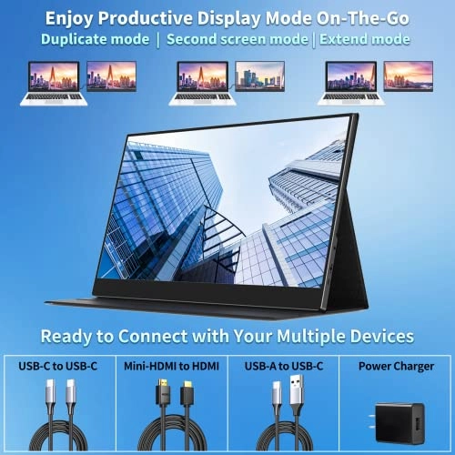 Portable Touchscreen Monitor - 1920 x 1080 Pixels 15.6 Inches