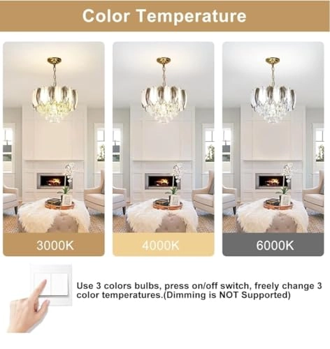 Crystal Chandelier - White Warm White Natural White