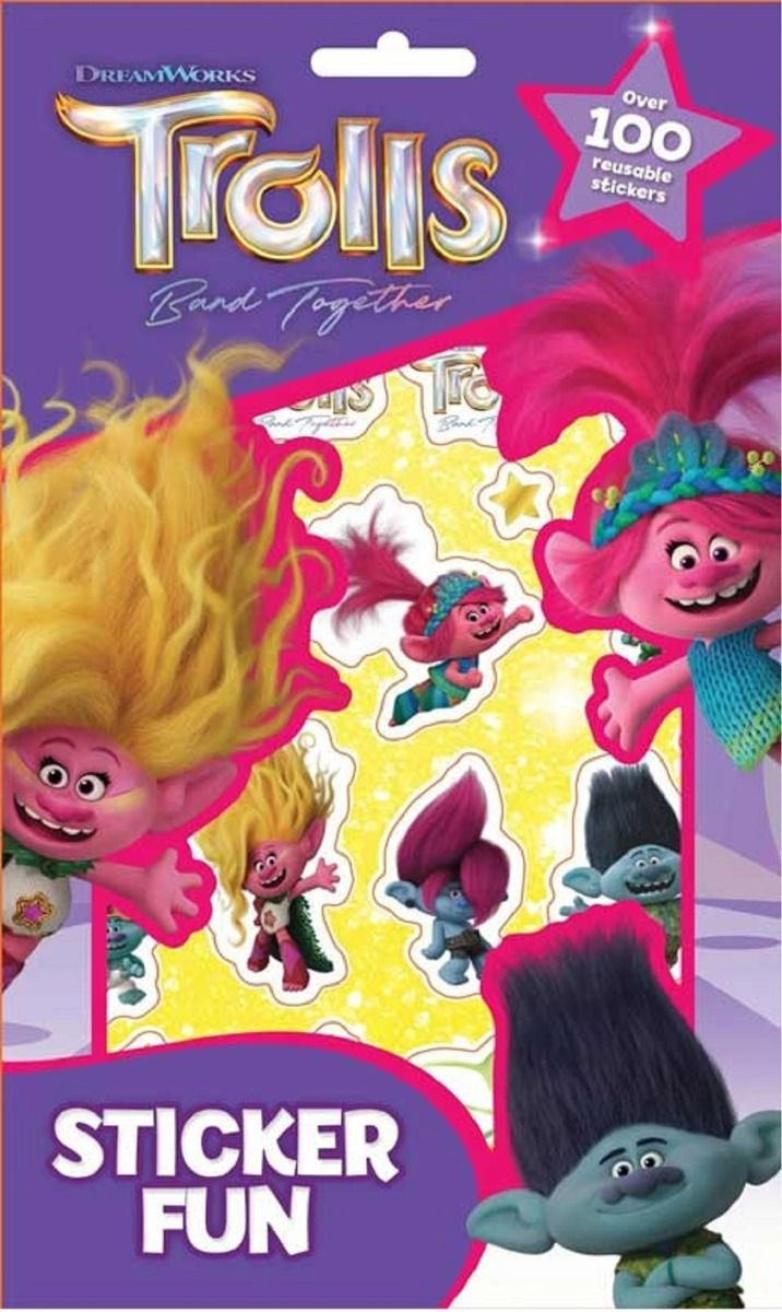 Alligator Trolls Sticker Book Reusable 100 pcs
