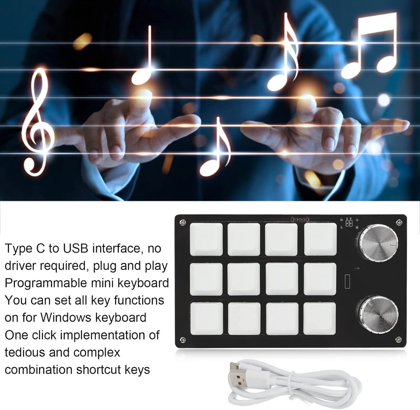 One Handed Programmable Mechanical Keyboard - Wired