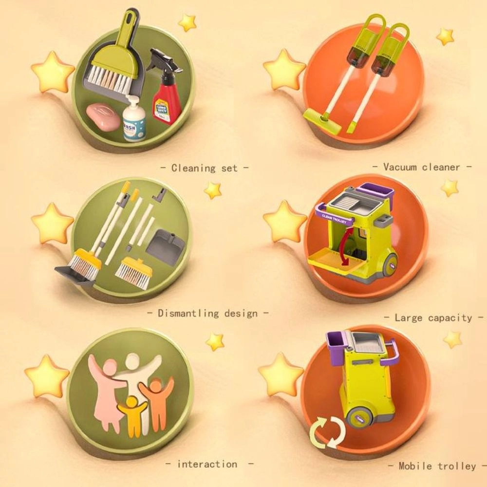 Cleaning Cart Kit - Suitable for 3 years and above 26 Pcs