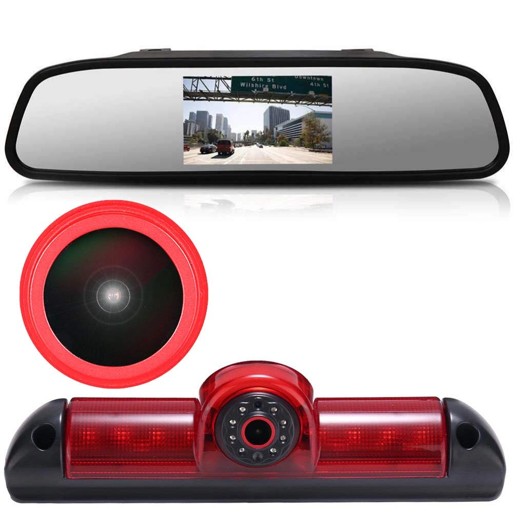 Brake Light Reversing Camera + Rear View Mirror Monitor - Night vision 628 x 586 pixels