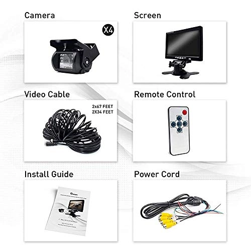 AHD Backup Camera and Monitor Set with DVR - 1080P