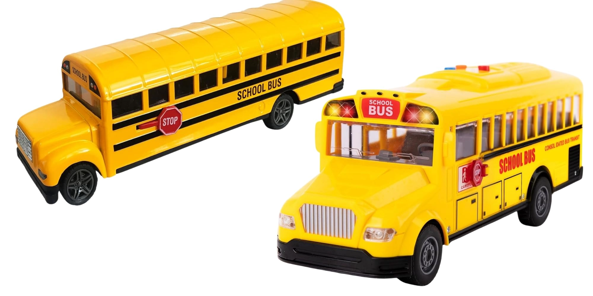 ArtCreativity School Bus - 1/16 + Die Cast Double Decker Bus