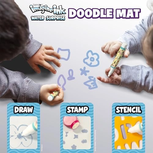 Imagine Ink Water Surprise Doodle Mat - 5 water pens 6 stencils 6 stampers
